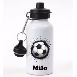 Personlig vattenflaska med fotboll och namn