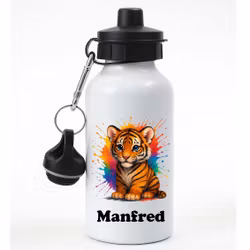Personlig vattenflaska med tuff tiger och namn