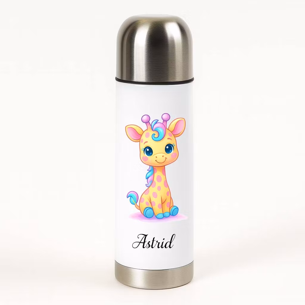 Personlig vattenflaska med giraff och namn