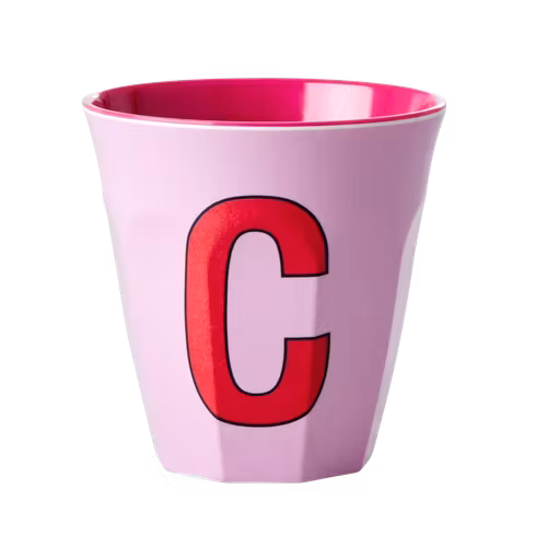 Melaminmugg bokstav C - rosa