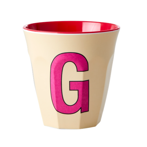 Melaminmugg bokstav G - rosa