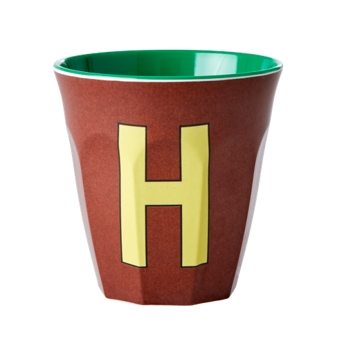 Melaminmugg bokstav H - brun