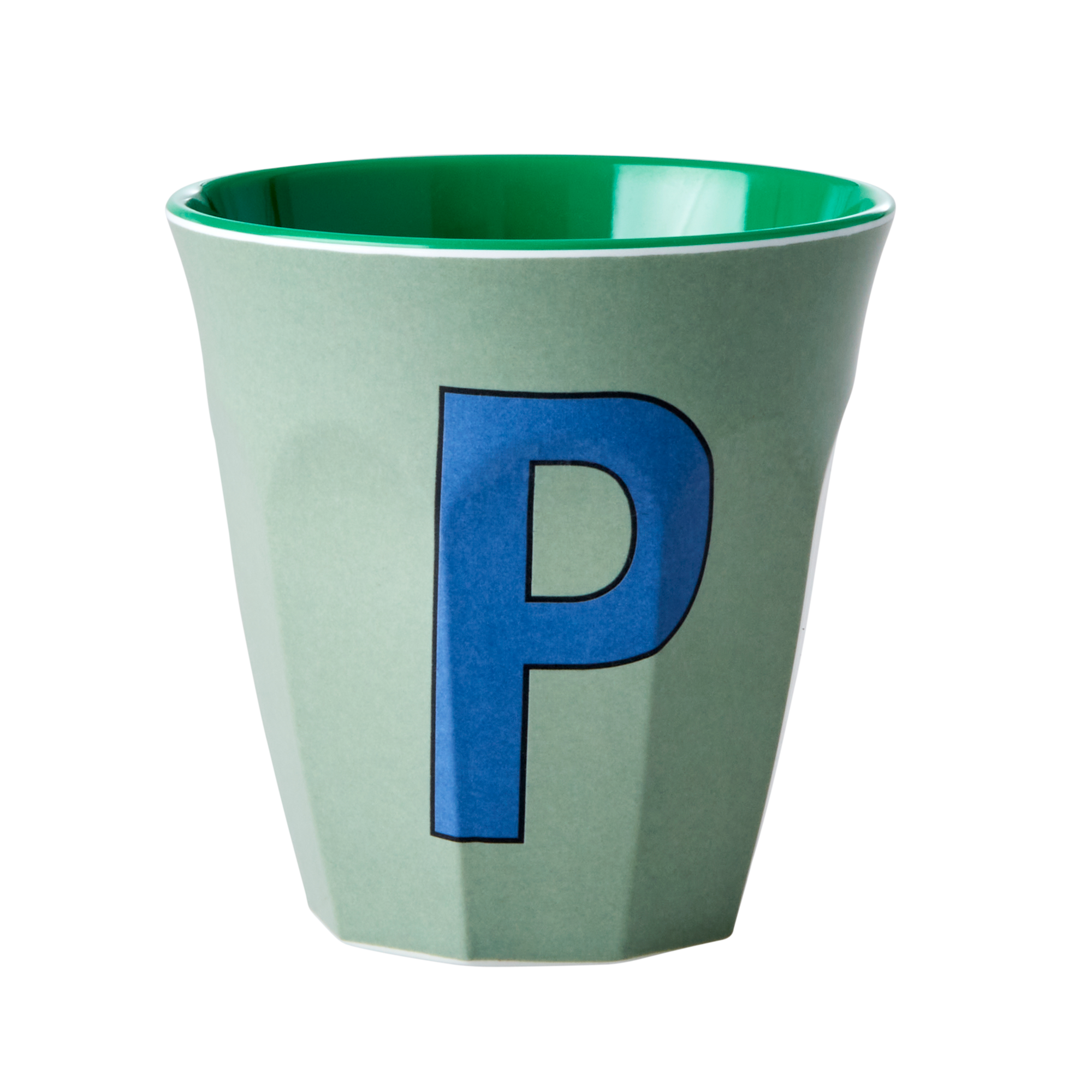 Melaminmugg bokstav P - khaki