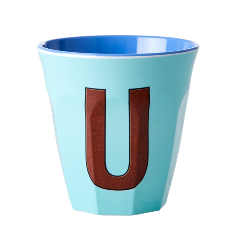 Melaminmugg bokstav U - brun