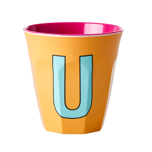Melaminmugg bokstav U - orange