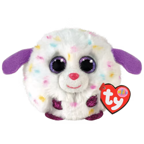 TY Puffies Beanie Balls - MUNCHKIN - white dog ball