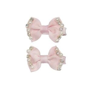 Hårspänne Rosett Med Bling - Rosa