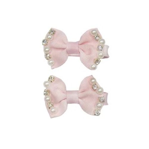 Hårspänne Rosett Med Bling - Rosa