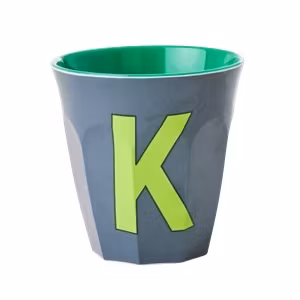 Melaminmugg bokstav K - khaki