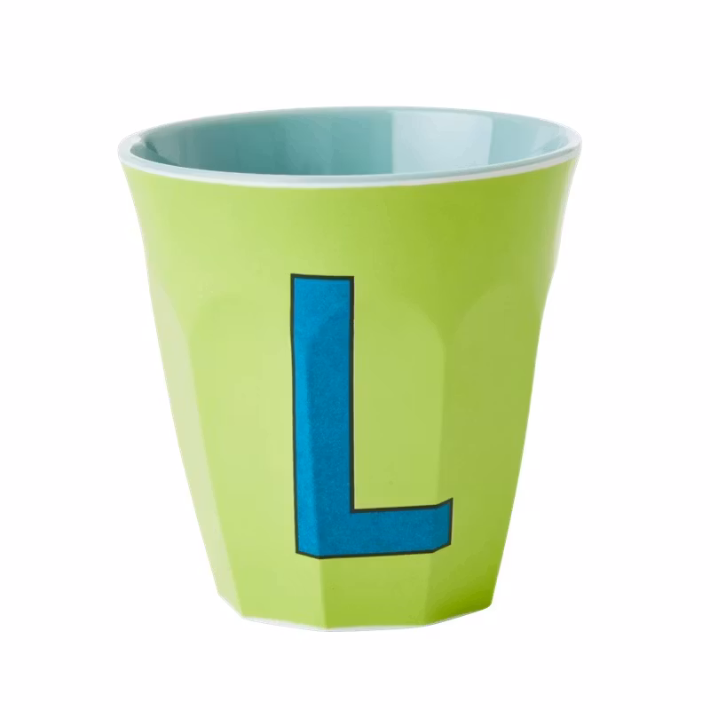 Melaminmugg bokstav L - limegrön