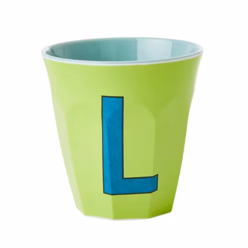 Melaminmugg bokstav L - limegrön