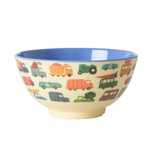 Rice Skål Medium - Bilar Blå