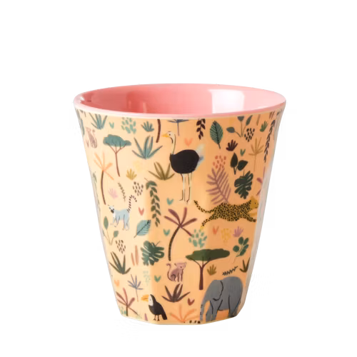 Rice Mugg Melamin Small - Animal Pink