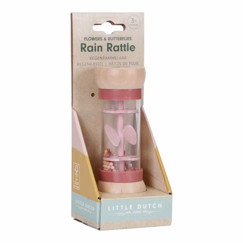 Regn Skallra Fjäril rosa - Little Dutch