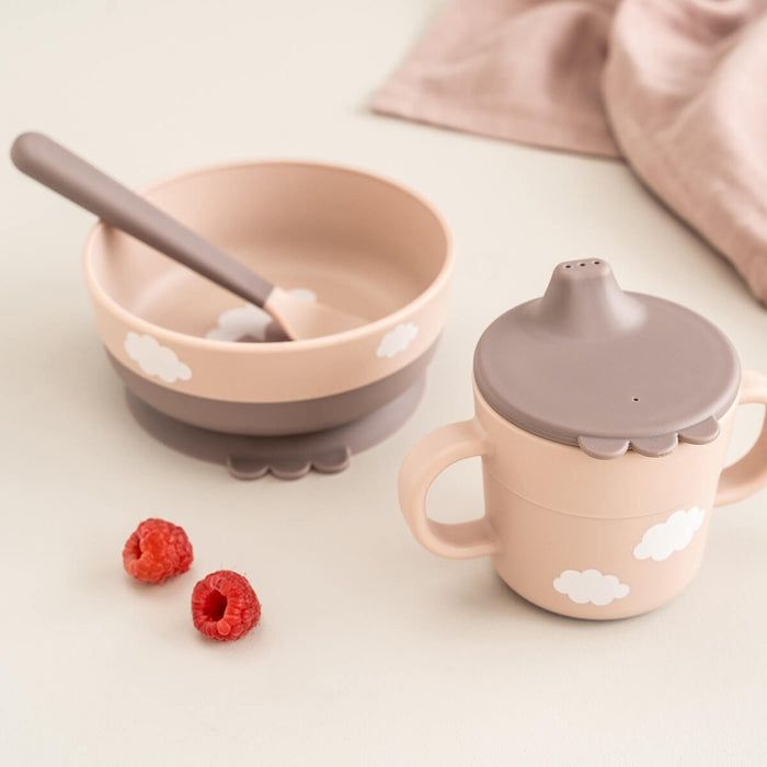 Foodie Barnservis Happy clouds Rosa - DoneByDeer