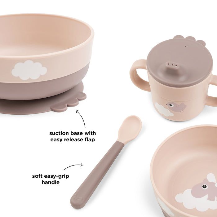 Foodie Barnservis Happy clouds Rosa - DoneByDeer