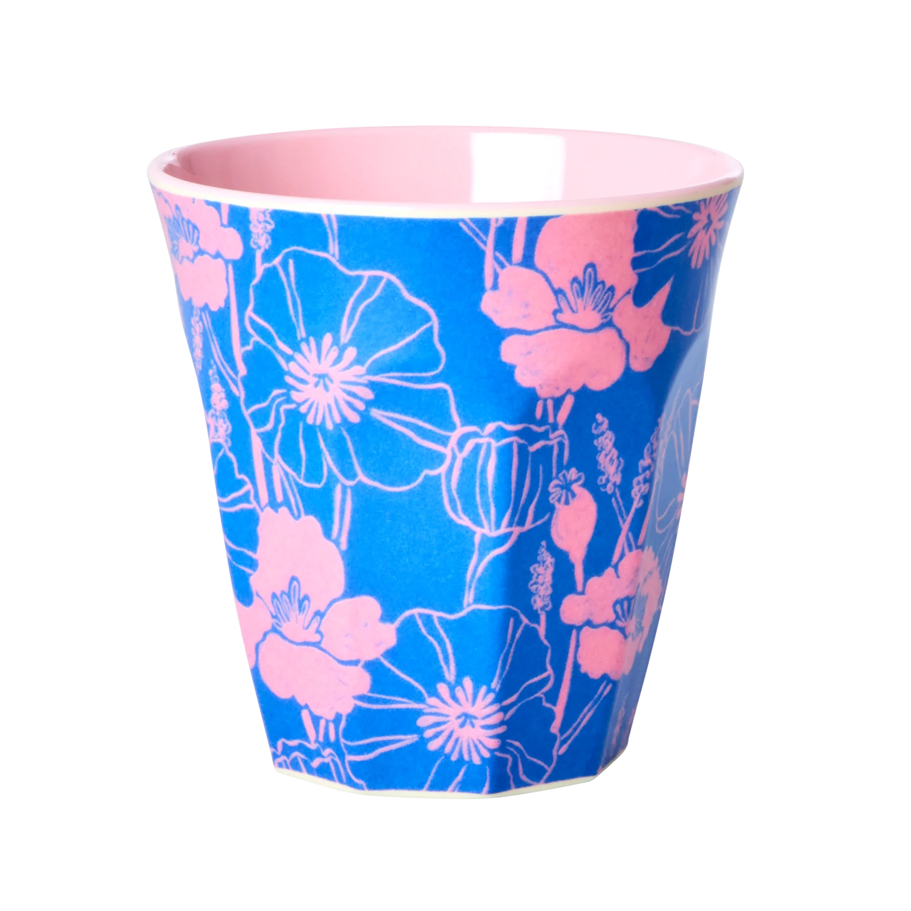 Rice Melamine Mugg Medium- Poppies Blue
