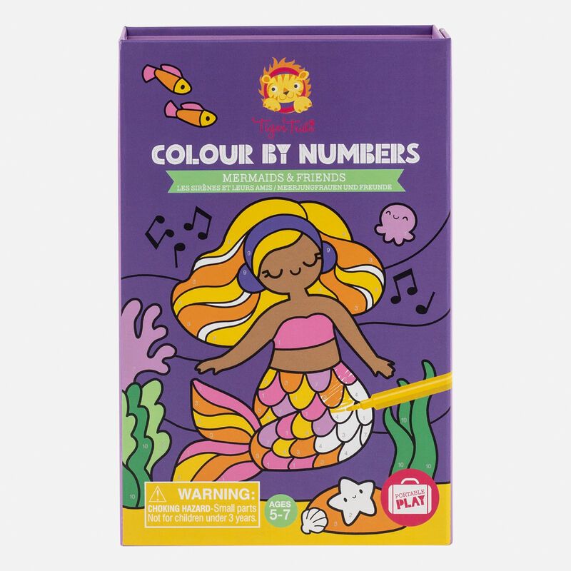 Colour By Numbers Mermaids -TigerTribe