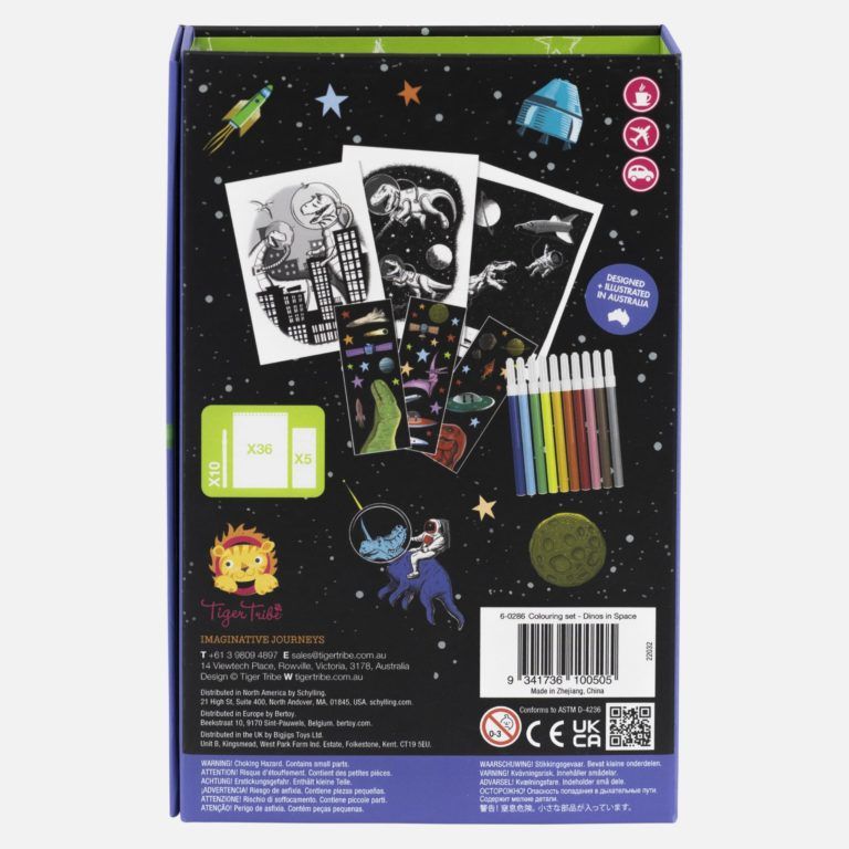 Coluring Set Dino in Space - TigerTribe