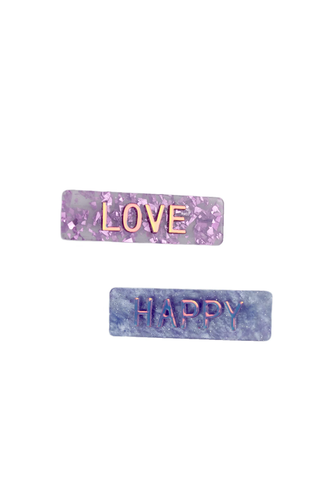 Hårspännen "LOVE - HAPPY" 2pack - GreatPretenders