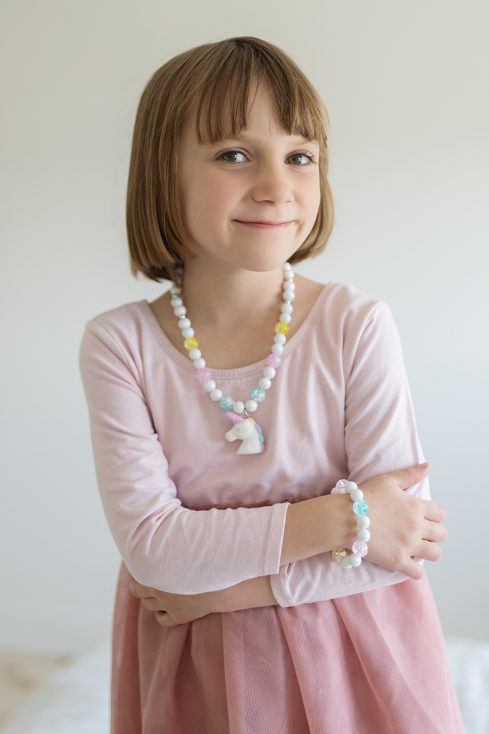 Halsband och armbandsset - Enhörning