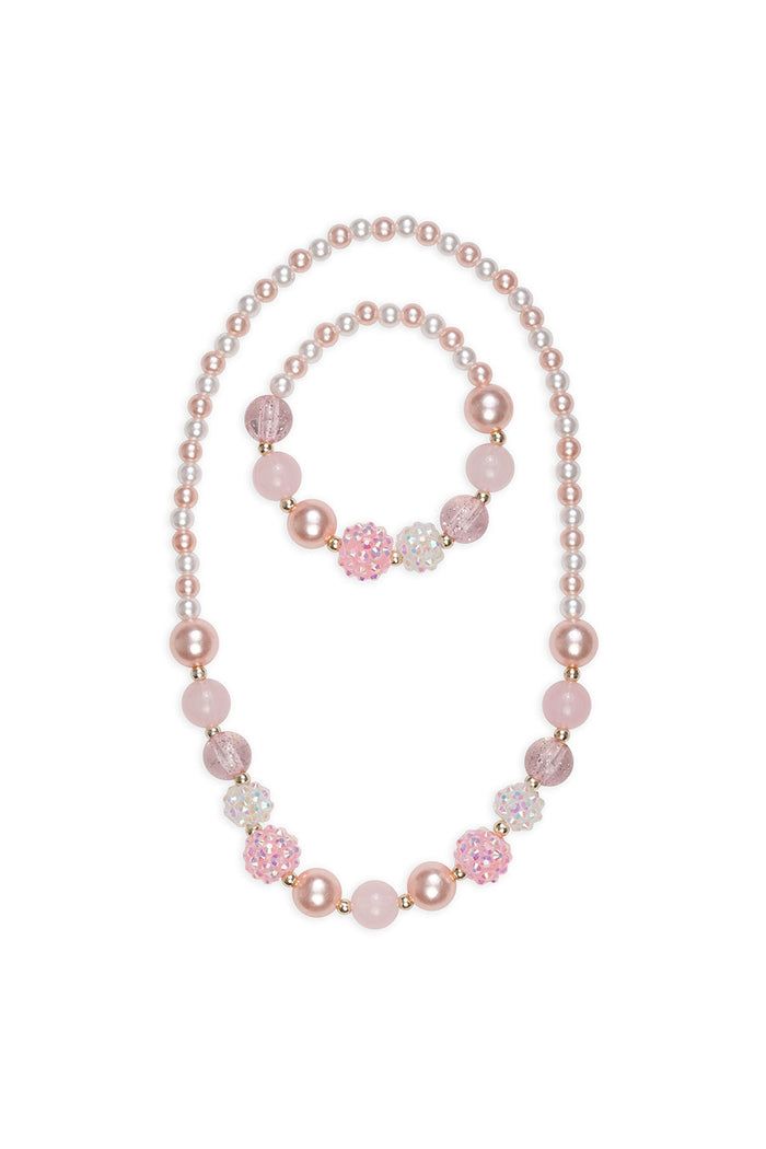 Halsband och armbandsset - Vita pärlor