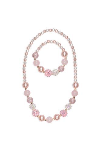 Halsband och armbandsset - Vita pärlor