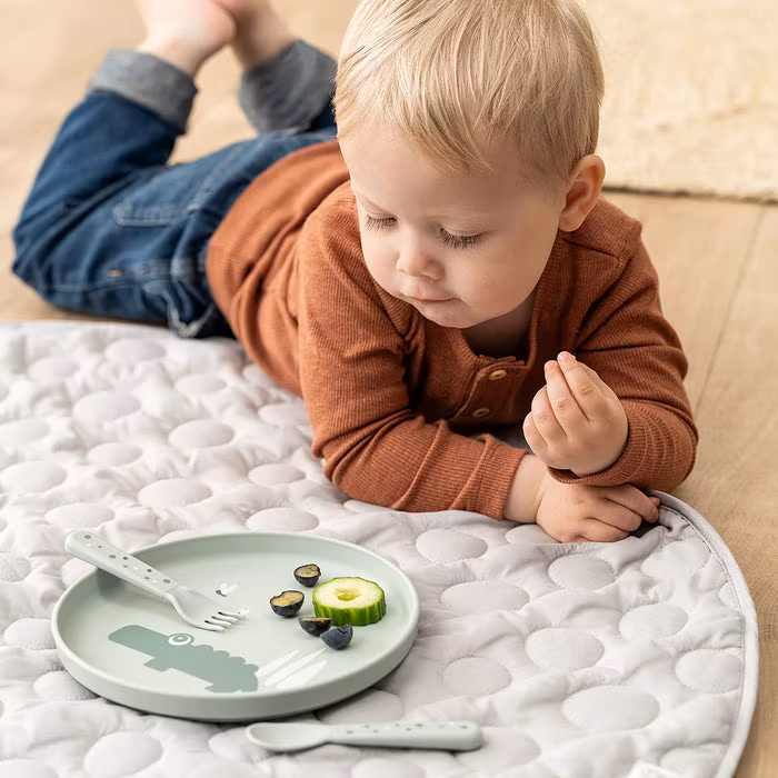 Foodie Rund Lunchtallrik Croco Grön - DoneByDeer