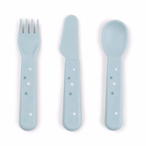 Foodie Bestickset Happy dots Blå - DoneByDeer