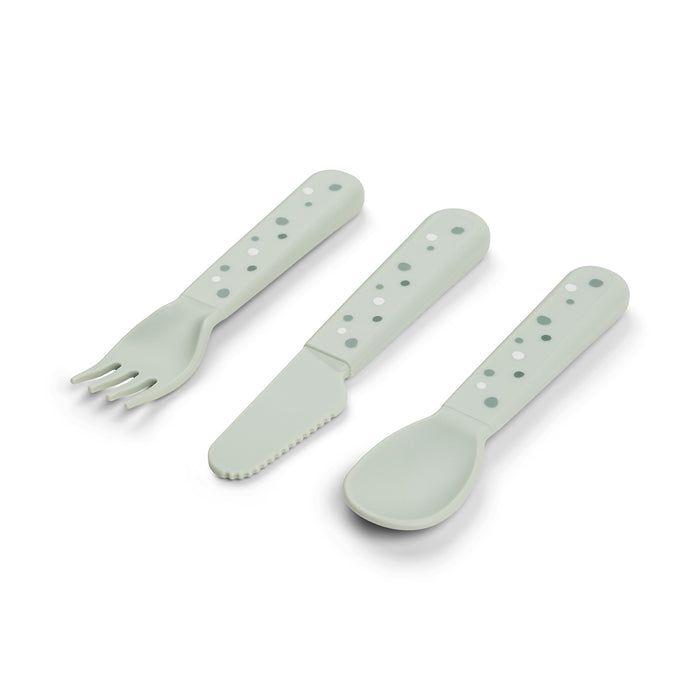 Foodie Bestickset Happy dots Grön - DoneByDeer