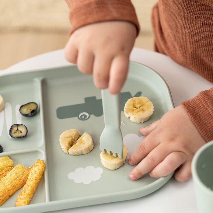 Foodie Bestickset Happy dots Grön - DoneByDeer