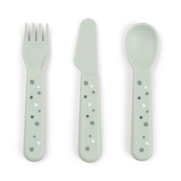 Foodie Bestickset Happy dots Grön - DoneByDeer