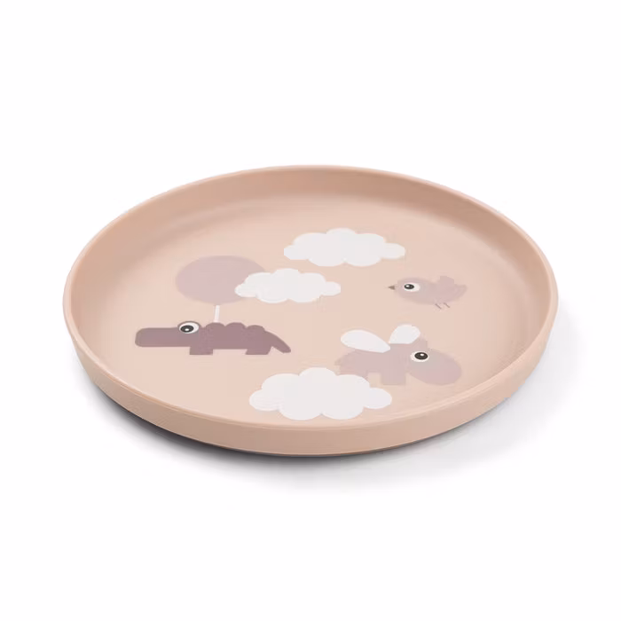 Foodie Rund Lunchtallrik Happy clouds Rosa - DoneByDeer