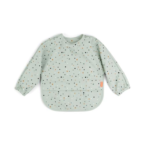 Långärmad Haklapp Happy dots Grön - DoneByDeer