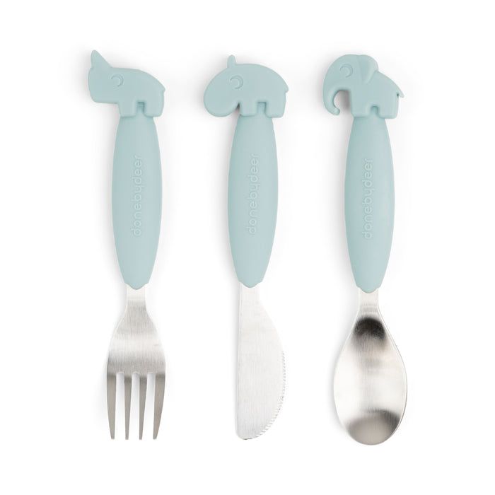 Easy-Grip Bestickset Deer friends Blå - DoneByDeer