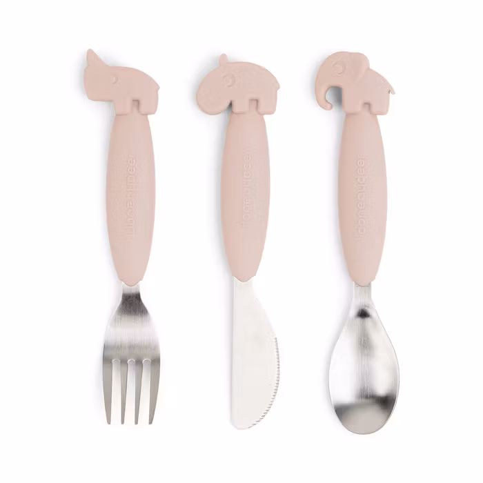 Easy-Grip Bestickset Deer friends Rosa - DoneByDeer