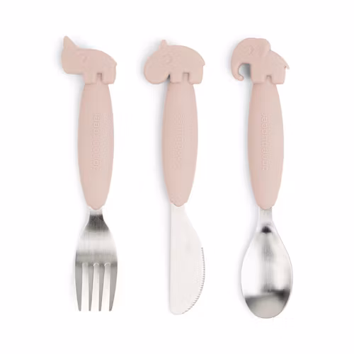 Easy-Grip Bestickset Deer friends Rosa - DoneByDeer