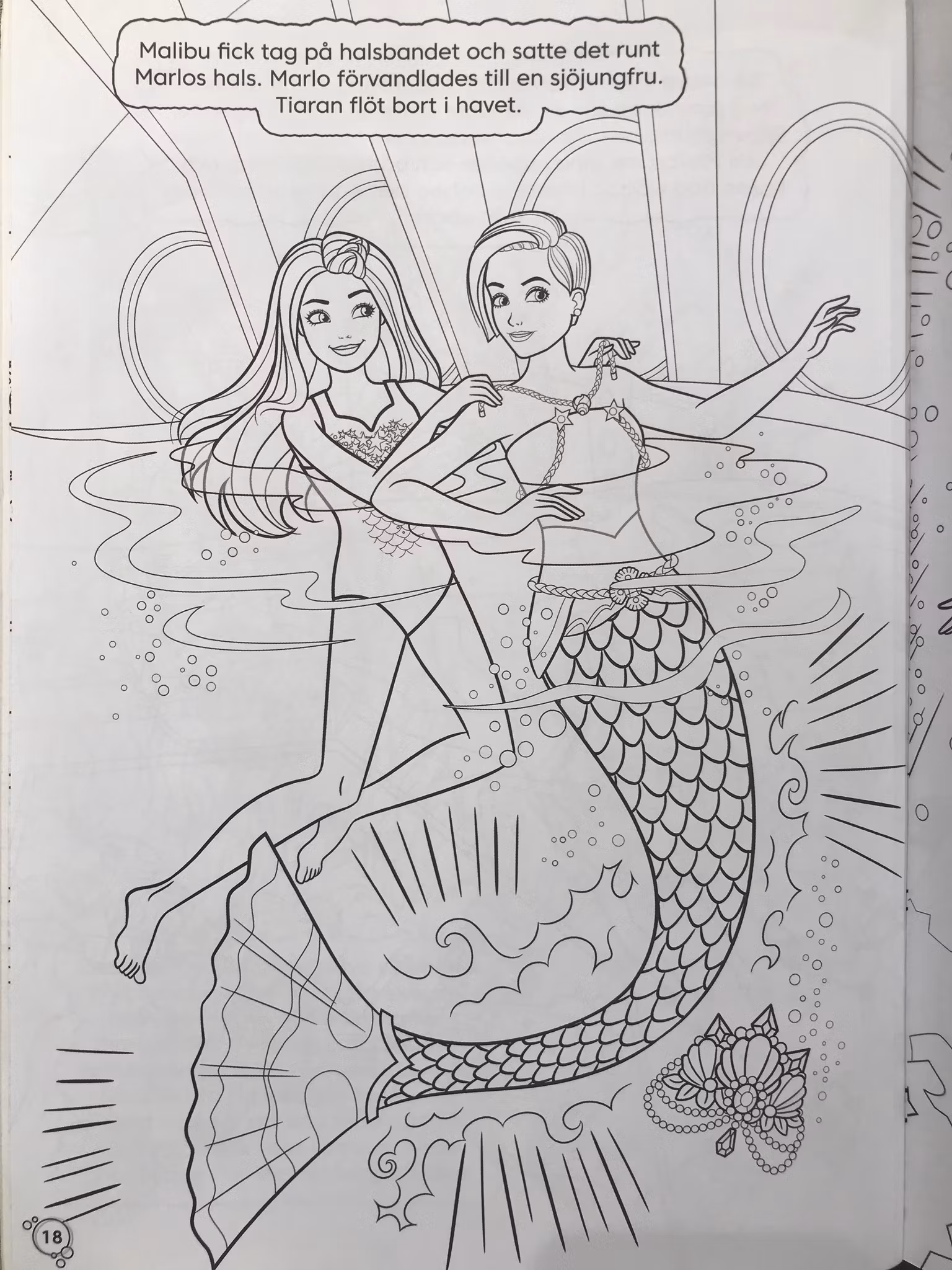 Barbie Mermaid berättelse målarbok med klistermärken - Kärnan