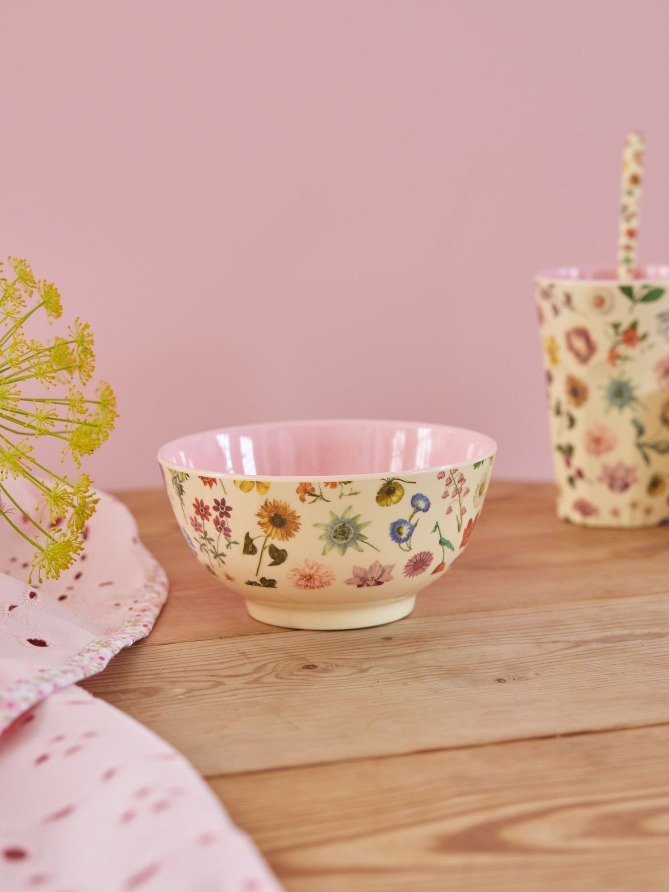 Rice - Skål Medium - Blomster Beige