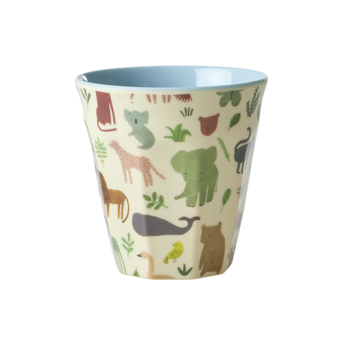Rice - Melamine Mugg Small - Sött Jungelmönster Beige