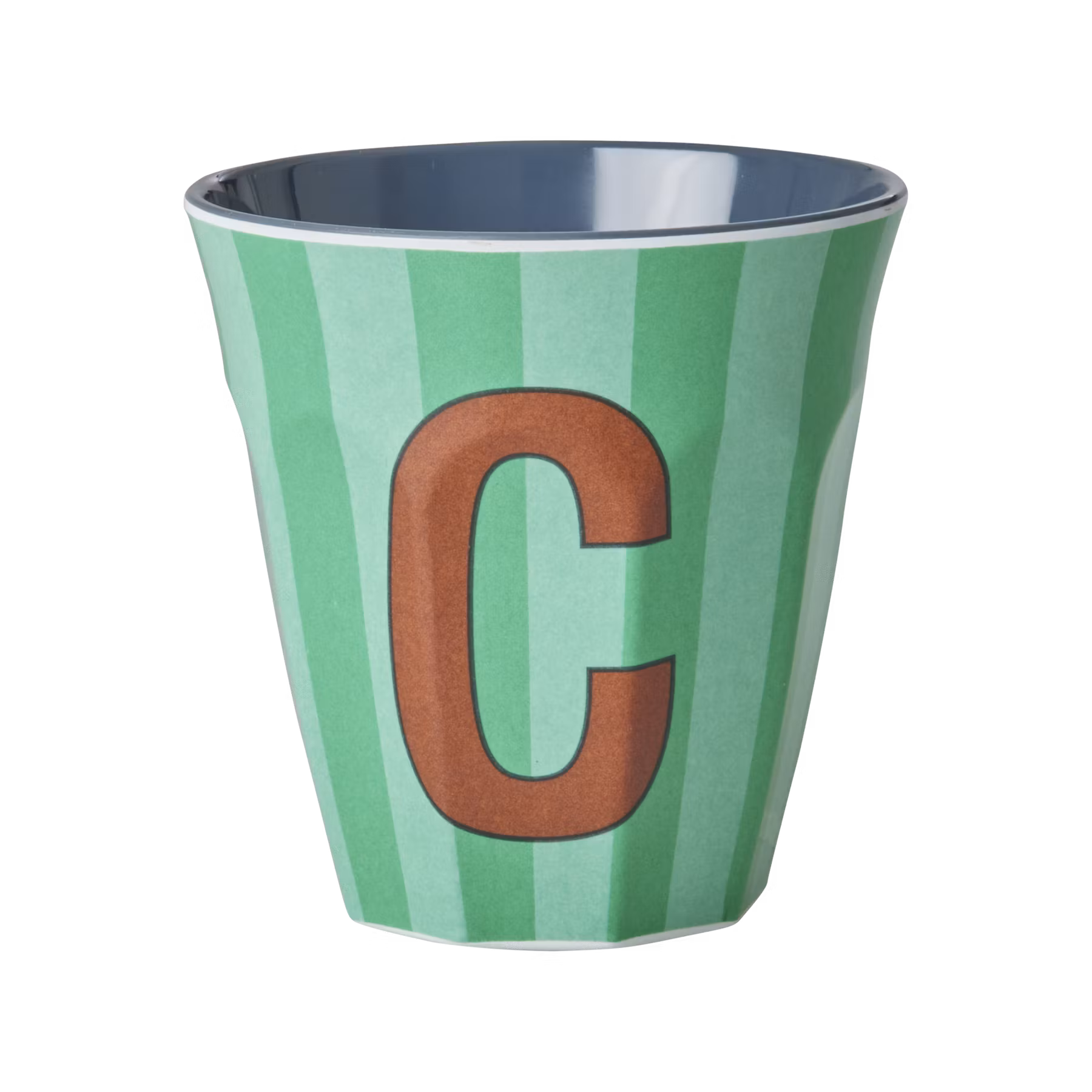 Melaminmugg bokstav C - Grönrandig