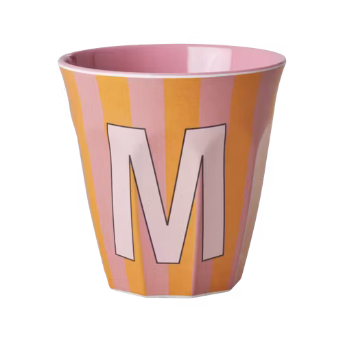 Melaminmugg bokstav M - Rosarandig