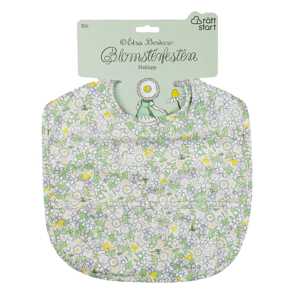 Blommig Haklapp med Ficka, Haklapp - RättStart