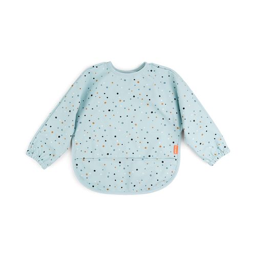Långärmad Haklapp Happy dots Blå - DoneByDeer