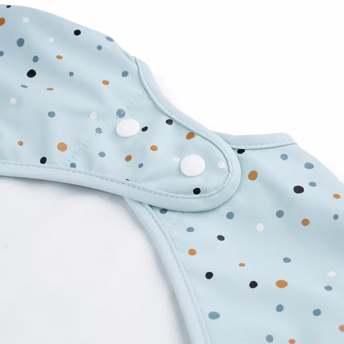 Långärmad Haklapp Happy dots Blå - DoneByDeer