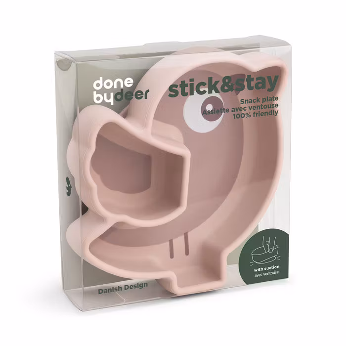 Silikon Sugpropp Tallrik Birdee Rosa - DoneByDeer
