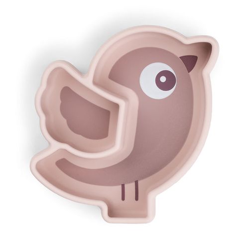 Silikon Sugpropp Tallrik Birdee Rosa - DoneByDeer
