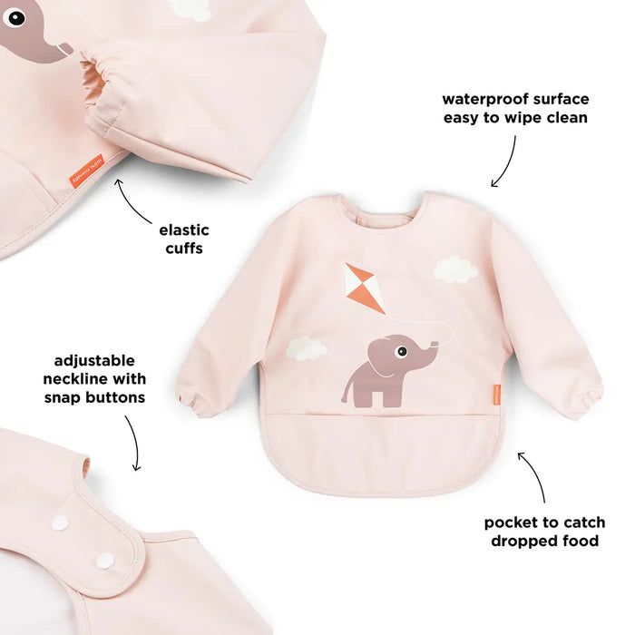 Långärmad Haklapp Lekfull Rosa - DoneByDeer
