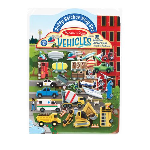 Puffy Stickers Reusable Vehicles - Melissa & Doug