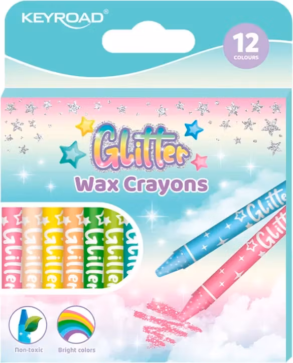 Glitter Wax Crayons 12pack